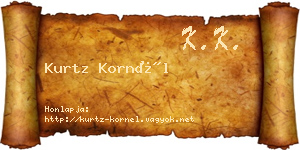 Kurtz Kornél névjegykártya